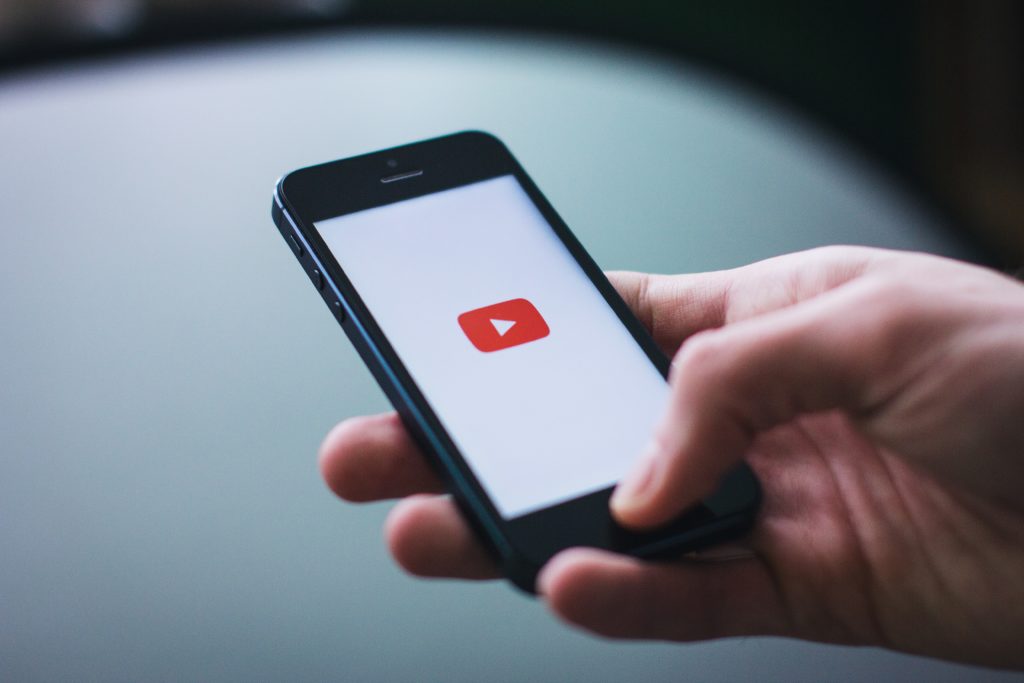 phone with youtube logo
